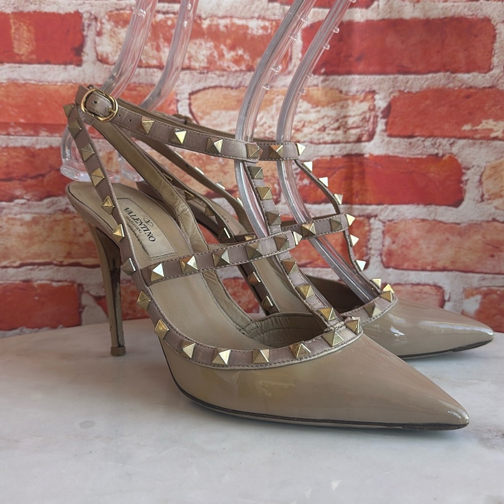 Valentino Rockstud Caged 100 patent pump, Authentic!
